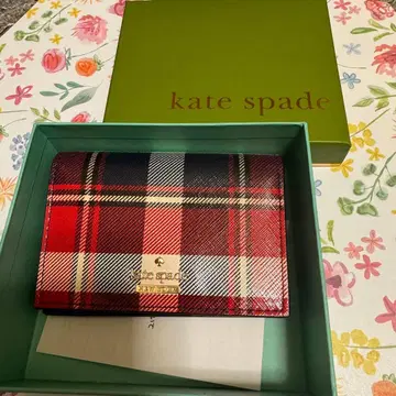 [ 새상품 ] kate spade 체크 무늬 카드 케이스