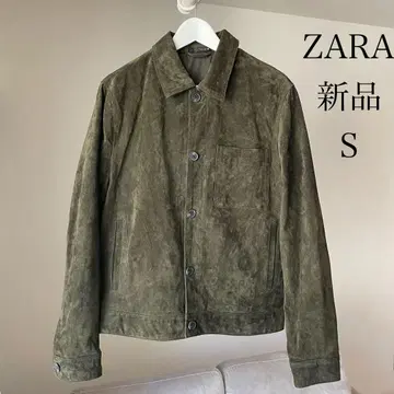 새상품 ZARA 스웨이드 느낌 자켓 남성용 S 올리브 카키
