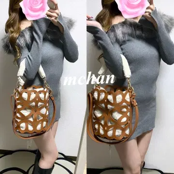 새상품급 카고바 브라운 퍼 2way 숄더백 토트백