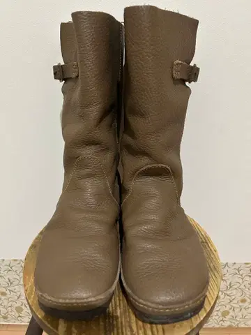 KOOS 브라운 롱 부츠 버클 포함
