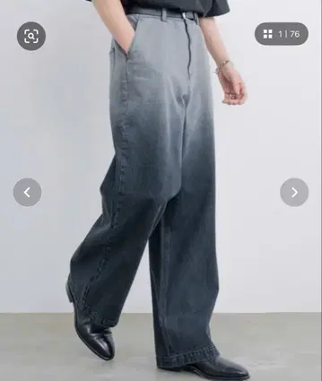 와이드 스트레이트 그라데이션 데님 블랙 S 사이즈 SINSS