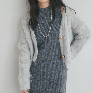 La boutique bonbon 퍼풍 그레이 가디건