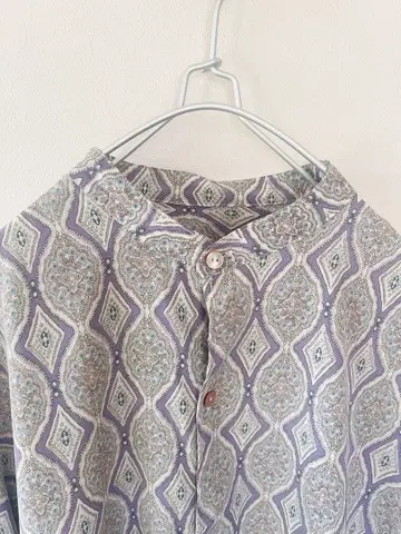 새상품급 패턴 안티카 다마스크 무늬 스탠드 카라 셔츠 튜닉