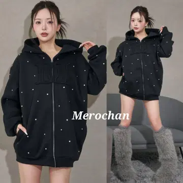 다리치 DD 로고 비쥬 지퍼 후드티 블랙 DD 블랙