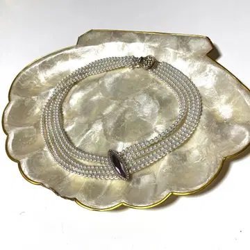 다중 펄 목걸이 & 핑크 스톤