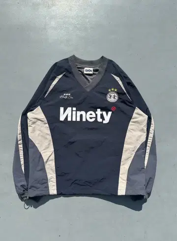 9090 나일론 자켓 네이비 V넥 긴팔 L