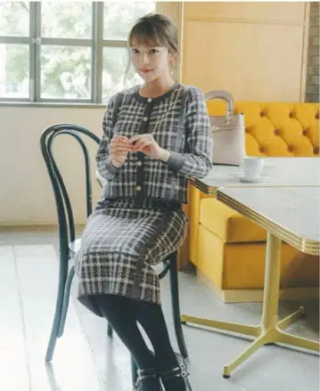 PROPORTION 체크 무늬 버튼 포함 셋업