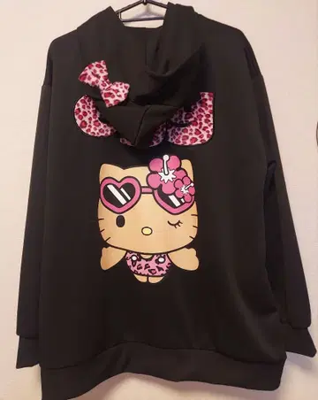 아베일 헬로키티 일광화상 키티 egg 후드티