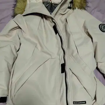 MUKIAGONG 퍼 후드 다운 자켓 핑크