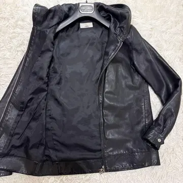 Lui's 램 가죽 후드티 블랙