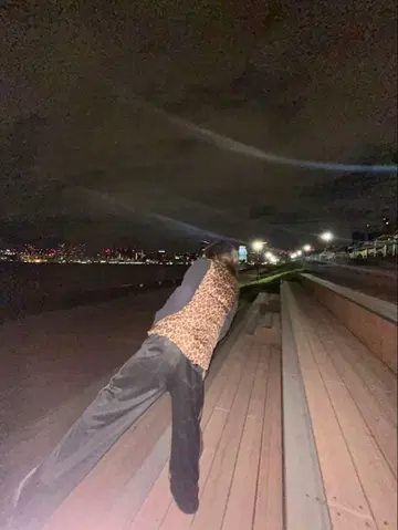 레오파드 무늬 다운 베스트