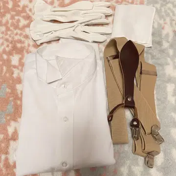 윙카라 셔츠 결혼식 장갑 손수건 서스펜더