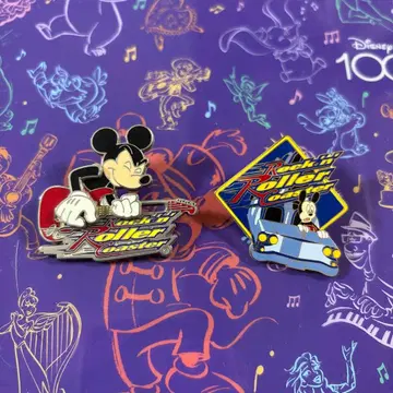 WDW 락큰롤러 코스터 미키 핀 배지 핀 트레