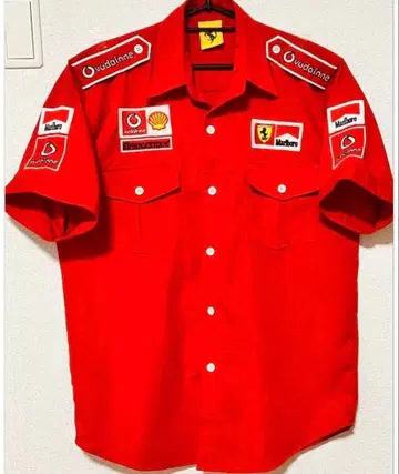 페라리 반팔 셔츠 빨간색 쉘 말보로 vodafone