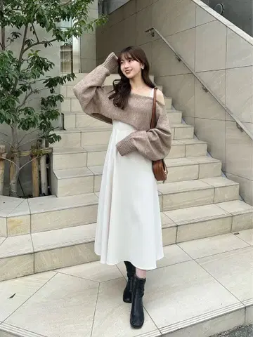 [새상품급] HOLIDAY&HOLIDAY 플레어 원피스 니트 셋업