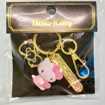 미개봉 신상 산리오 헬로키티 스톤 부착 입체 키링 핑크