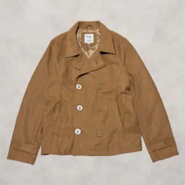 P 코트 LL 루즈핏 아우터 카멜색 양모 혼방 피코트 아메카지