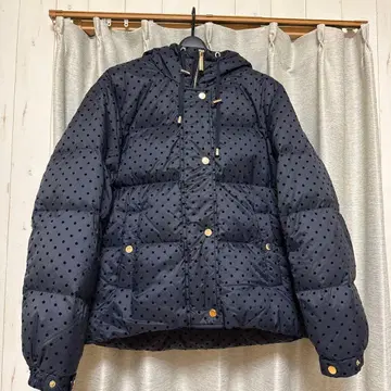 케이트 스페이드 네이비 도트 무늬 다운 자켓