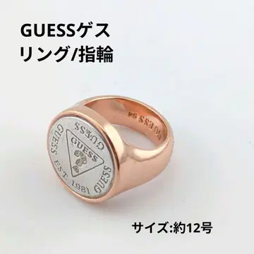 GUESS 로즈 골드 로고 반지 12호 남성용 여성용