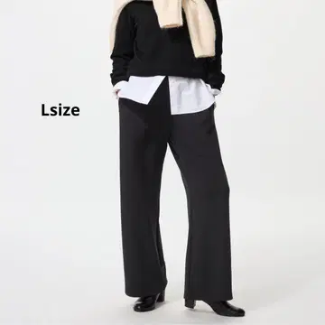 택 포함 새상품 웜 플리스 스트레이트 팬츠 블랙 Lsize