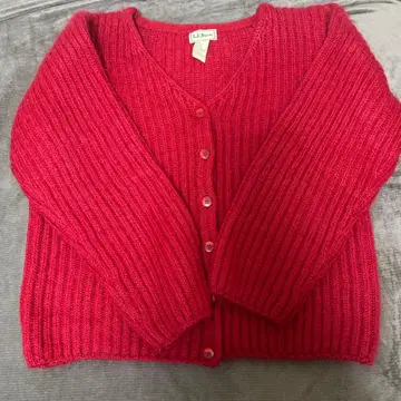 L.L.Bean 모헤어 니트 가디건 레드