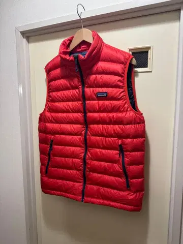 Patagonia 다운 스웨터 베스트 레드 M