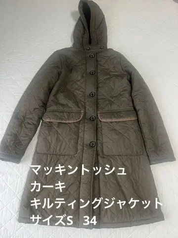 매킨토시 카키 퀼팅 자켓 후드 코트 사이즈 S 34