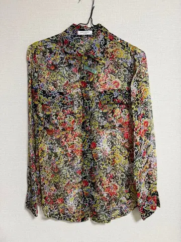 EQUIPMENT 꽃무늬 실크 긴팔 셔츠