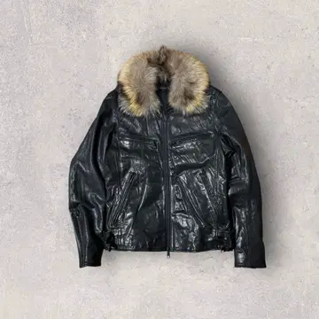 archive fur Leather blouson y2k 블랙