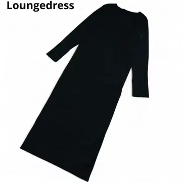 Loungedress 라운지 드레스 심플 리브 니트 원피스 블랙