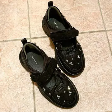 란다 RANDA 토슈즈 디자인 스니커즈 M 사이즈 블랙