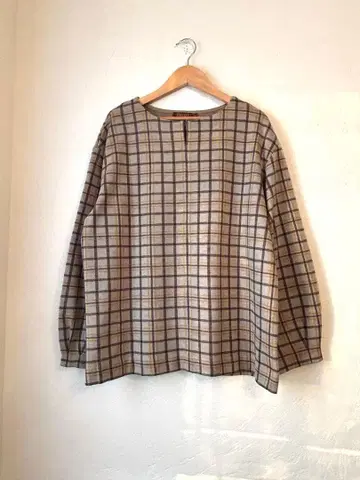 DECOY 데코이 긴팔 상의 티셔츠 체크 무늬 LL