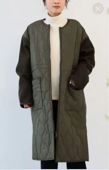 Ray BEAMS 퀼팅 소매 절개 코트 S 사이즈