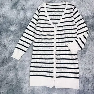 piacere 롱 가디건 보더 얇은 소재 여성용