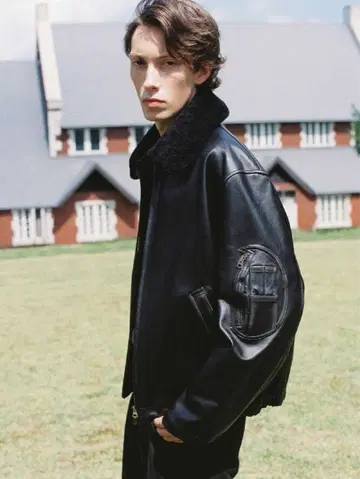 LIDNM 프렌치 파일럿 레더 재킷 S 사이즈