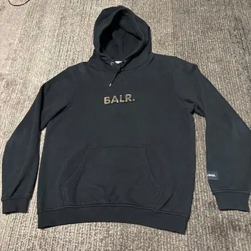 BALR. 남성용 블랙 후드 부착 후드티