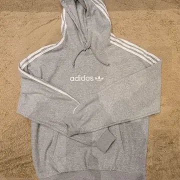 adidas 그레이 후드 부착 후드티