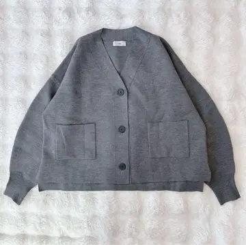 IENA 슈퍼 파인 스무스 숏 가디건 그레이 이에나