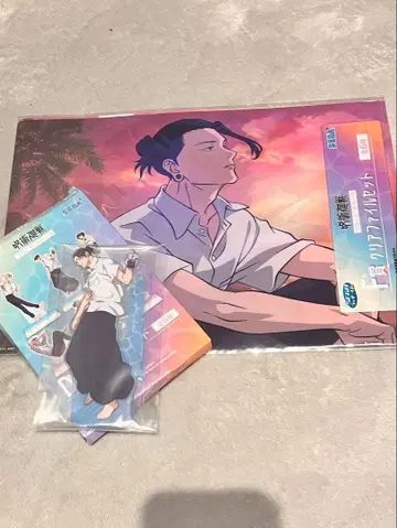 게토 스구루 아크릴 스탠드와 클리어 파일 세트