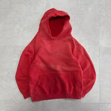 50s 60s 선 페이드 후드티 맨투맨 빨간색 빈티지