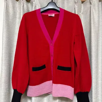 케이트 스페이드 가디건 레드 핑크