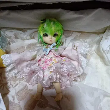 구체관절 인형 사랑 커스텀 인형 그린 컬러의 머리카락 프릴 달린 드레스