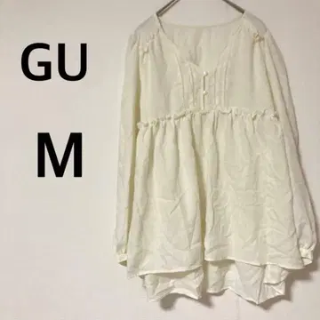 지유 GU 프릴 튜닉 블라우스 [ M ] 루즈핏