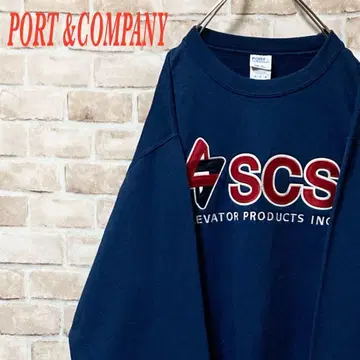 [ 해외 모델 ] PORT &COMPANY 맨투맨 빅 자수 네이비 M