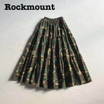 컨디션 최상 락 마운트 티어드 롱 스커트 카모플라주 카모 패턴 USA제