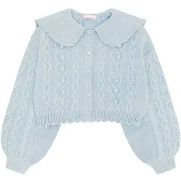 허니시나몬 하트 케이블 세일러 가디건