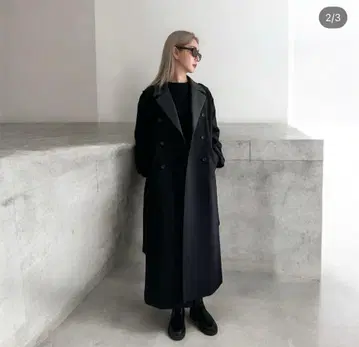 JANEAMARANTH 레더 트리밍 코트