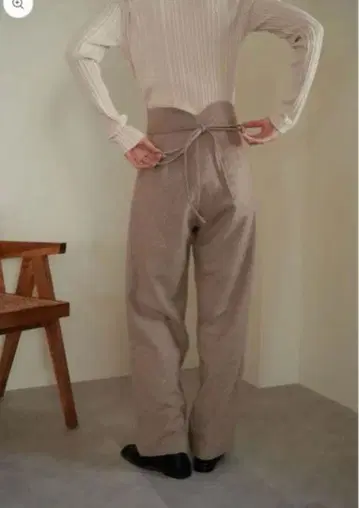 [ short ] eaphi 허리 코드 턱 팬츠 울 혼방