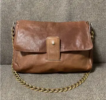 A.P.C. 소가죽 골드 체인 핸드백 숄더백 브라운