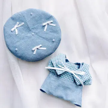 인형 옷 하피누이 치비누이 치비스트 베레모 의류 파랑